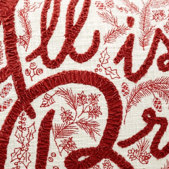 Pottery Barn All is Bright Embroidered Lumbar Throw Pillow Cover - Picture 2 of 14